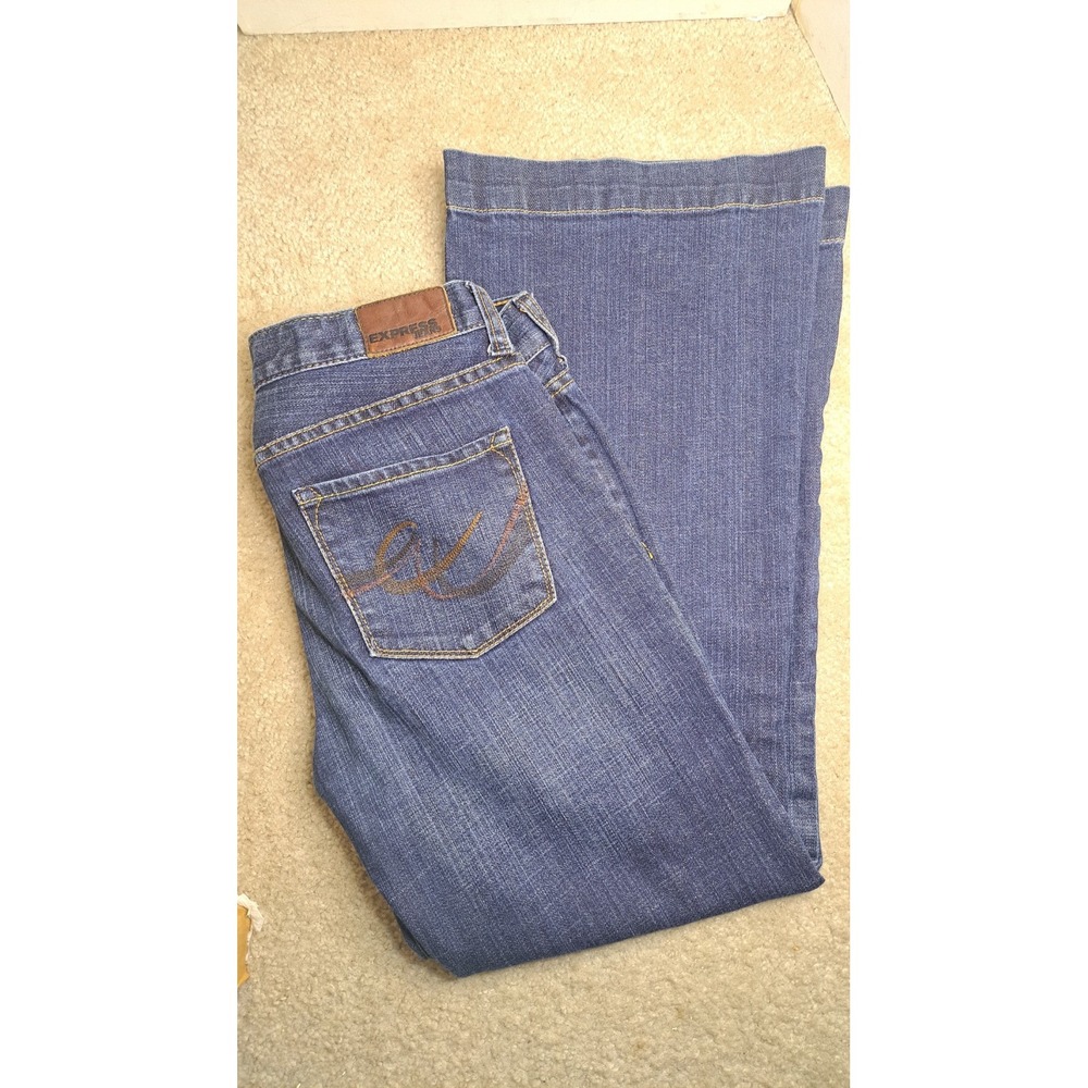 Vintage Express Jeans Women 8 Fit Flare Eva Faded 90s Y2K Mid Rise